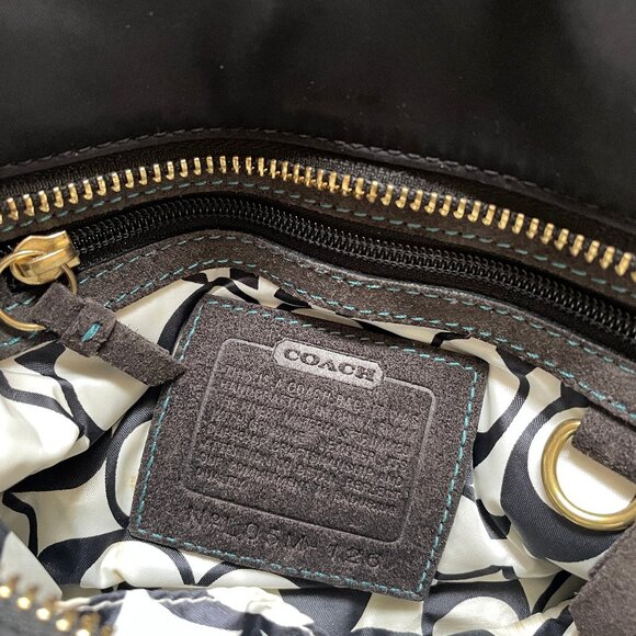 Coach Hampton Black Zip Top Nylon / Suede Mini Tote L05M-126 - Picture 13 of 16